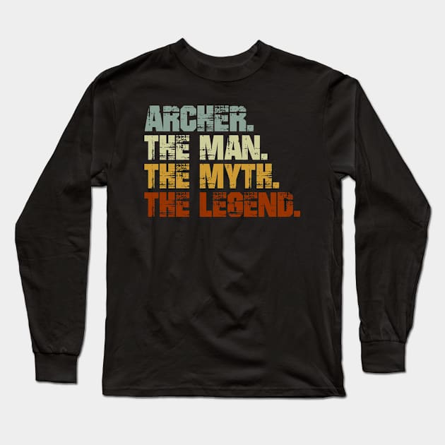 Archer The Man The Myth The Legend Long Sleeve T-Shirt by designbym